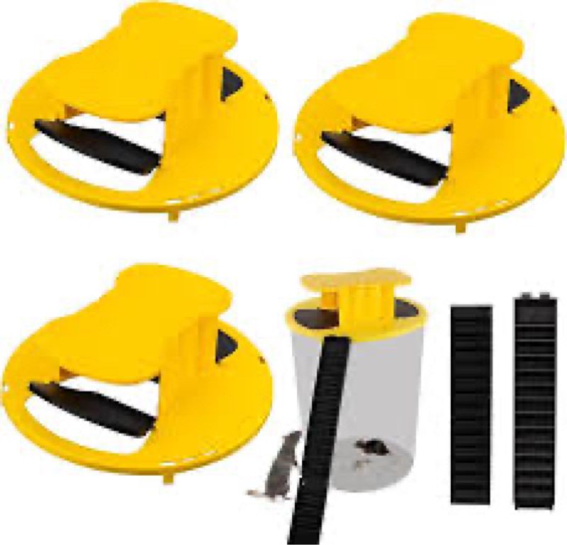 Bucket Mouse Traps Flip Lid, 5 Gallon Mouse Trap Bucket Auto Reset & Reusable Humane Mice Rat Traps for Indoor Outdoor 3 Pack