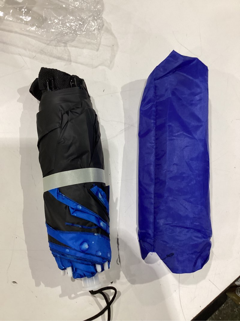 Condition photo showing New/Like New for umbrella hat, 37 inch fishing umbrella hat hands free foldable uv protection umbrella cap adjustable headwear for fishing golf camping beach gardening sunshade outdoor water drop blue