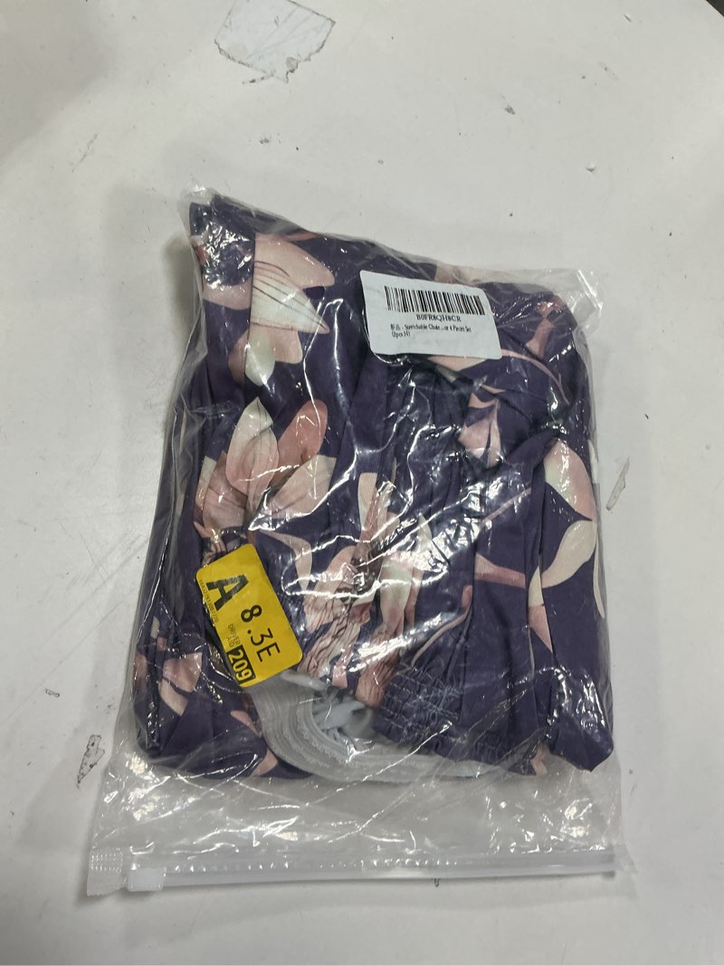 Condition photo showing Good Condition for Chair Covers Dining Room Set of 2,Printed Patterned Stretch Non Slip Chair Slipcover Removable Washable Kitchen Chair Protector Cover for Home Hotel Banquet Party Office (Light Pink Large Floral) Light Pink Large Floral 2pcs