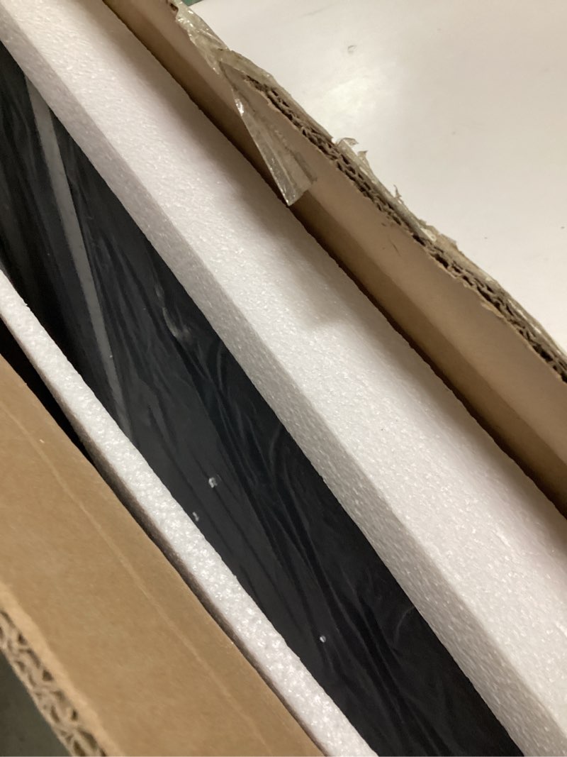 Condition photo showing Good Condition for Farmhouse Bathroom Mirror, White Rustic Square Mirror for Wall Wood Framed Vanity Mirrors, Barn Door Style Decor Living Room Entryway Bedroom Mirrors, 24x36INCH (Hanging/Leaning)