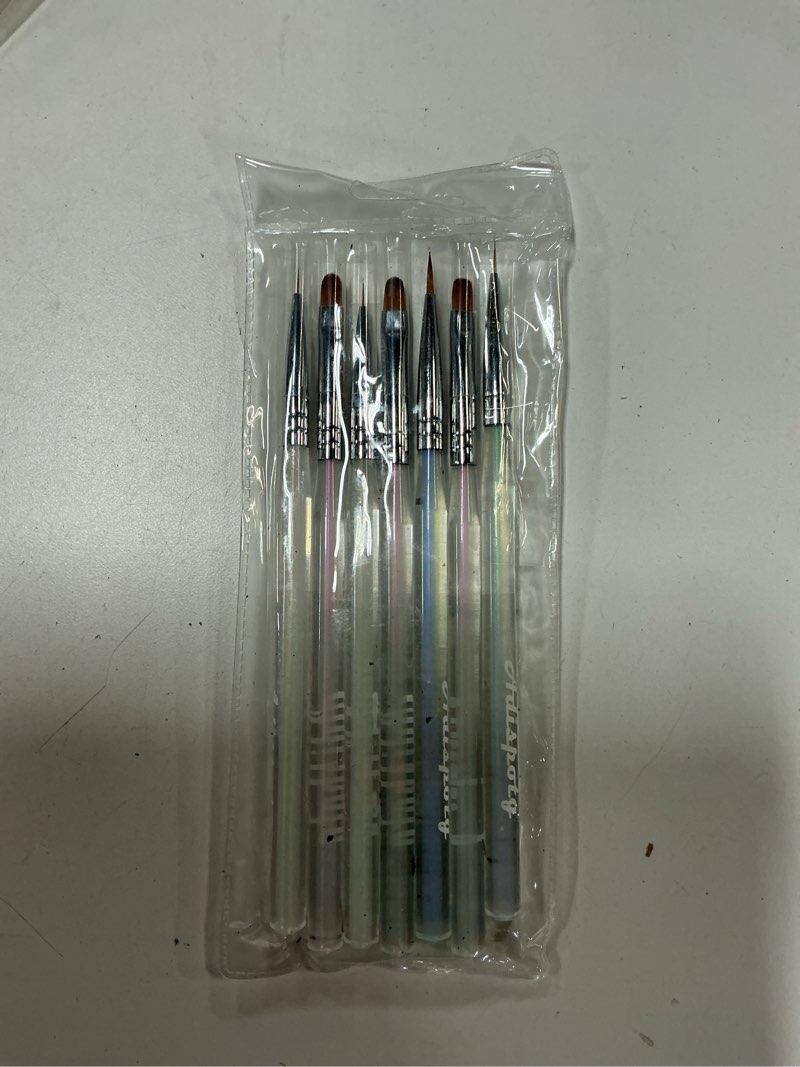 Condition photo showing New/Like New for Nail Art Brushes Set - 7pcs Design Brushes for Gel & Nail Polish, Clean Up & Dotter Tool for 3D Nail