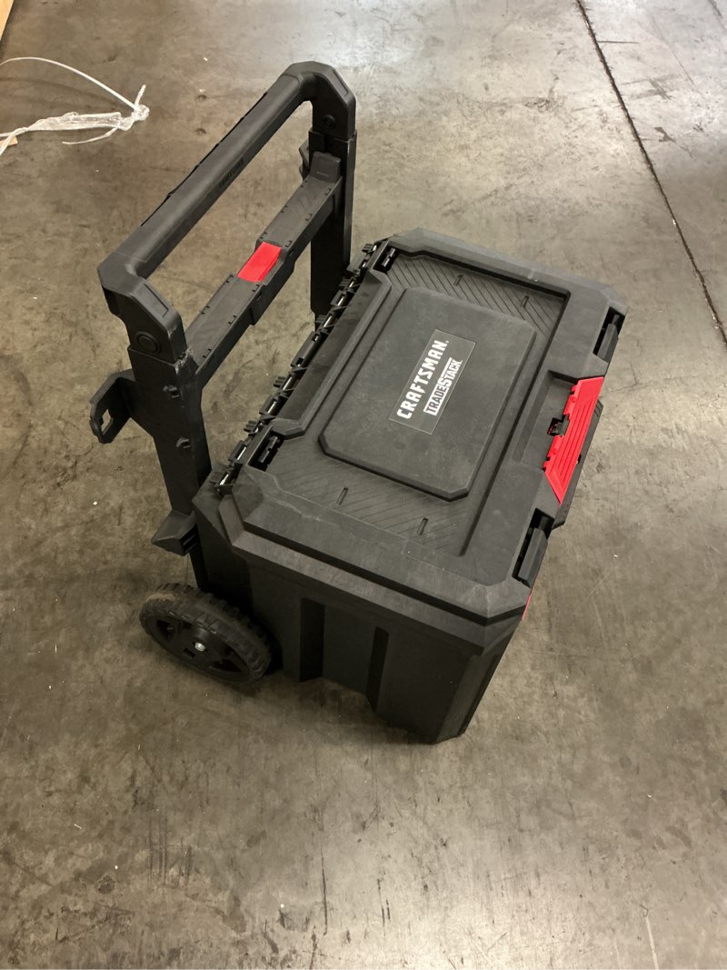 Condition photo showing As Is for craftsman tradestack 22.5-in w x 23.625-in h x 18-in d black structural foam rolling tool box
