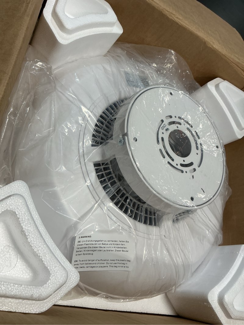 Condition photo showing Good Condition for mixoo low profile bladeless ceiling fan with light & remote, flush mount dimmable ceiling fan lighting kit, 6-speed quiet reversible motor for bedroom, kids room, kitchen, modern white (18in)