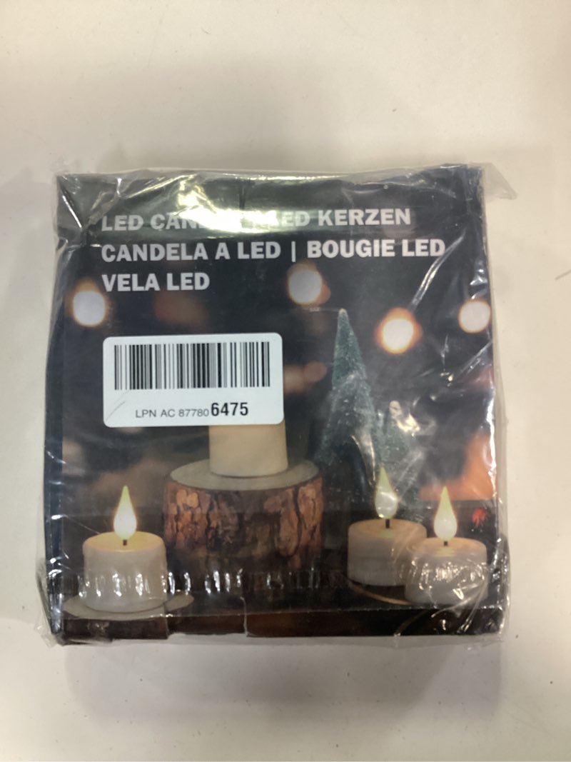 Condition photo showing New/Like New for Rechargeable LED Tealight Candle with Remote Control & Timer Flickering FlamelessTea Light Electric Fake Candles with USB Charging Cable for Halloween,Latern,Table,Xmas Decor (12pcs,Warm White)