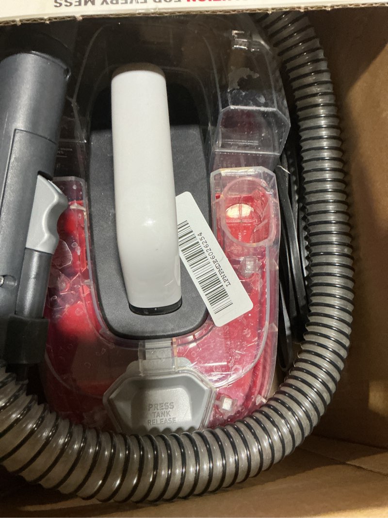 Condition photo showing As Is for Hoover CleanSlate Plus Portable Carpet + Upholstery Spot Cleaner Machine, Powerful Suction with Versatile Tools, Pet Stain Remover, Car and Auto Detailer, Pair with Hoover Carpet Cleaner Solution