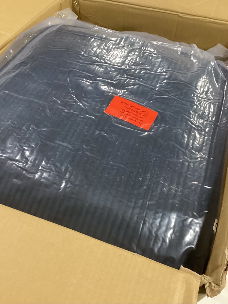 Condition photo showing As Is for *incomplete* Shintenchi 76\" Modern Upholstered Sectional Sofa, L-Shaped Couch with Storage Ottoman and Reversible Chaise for Living Room, Black Linen Fabric