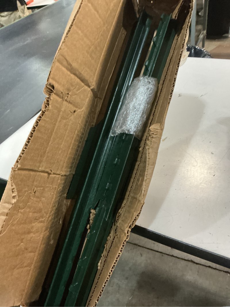 Condition photo showing Good Condition for ((only 2pc))garveetech 5 ft metal fence posts, 8-pack u-channel sturdy steel fence stakes for garden, yard, farm, and outdoor wire fencing, heavy duty, no-dig, green (5 ft)