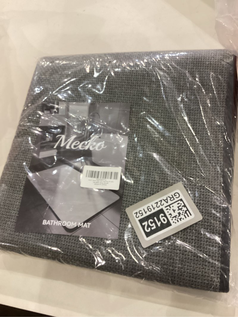 Condition photo showing New/Like New for Mecko Bath Mat, Ultra Absorbent Quick Dry Bathroom Floor Mats-Upgraded Thin Cozy Cloth Bathroom Mat Fit Under Door, Rubber Non-Slip Bathroom Rug for Bathtub, Sink, Shower Room(Grey,20"x32") Grey-green 20"x32"