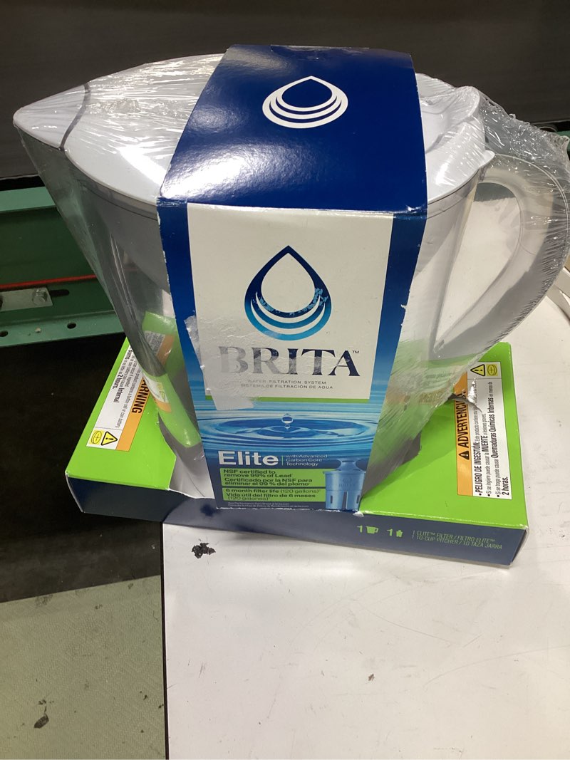 Condition photo showing New/Like New for brita large 10 cup pacifica white water filter pitcher withfilter (36515)
