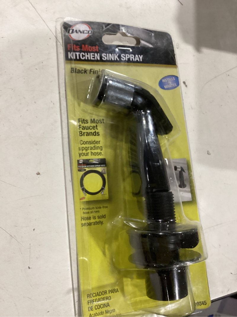 Condition photo showing As Is for Danco For Universal Black Kitchen Faucet Sprayer