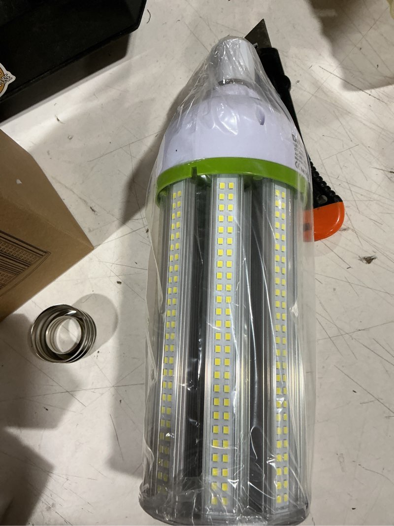 Condition photo showing Good Condition for 120w led corn bulbs,5000k,ac110-277v,16800lm,e26/e39 base,led replacement metal halide hid cfl for commercial industrial lighting warehouse high bay light fixture garage workshop(1pack, 120watts) 5000k 120watts