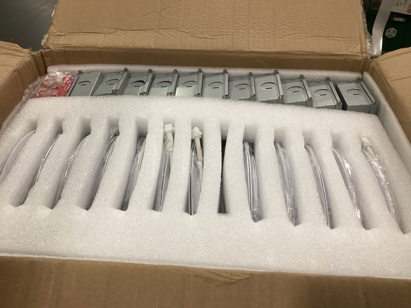 Condition photo showing New/Like New for 24 Packs 8 Inch Recessed LED Light: Ultra Thin LED Recessed Lighting with Junction Box, 3000K/4500K/6000K Selectable,Ceiling Light, High Brightness 1800LM Dimmable Canless LED Downlight 24-Packs White