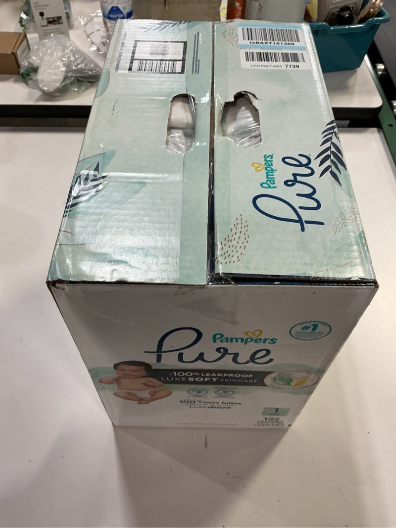 Condition photo showing New/Like New for Pampers Pure Protection Baby Diapers, Size 1 (8-14 lbs), 132 Count, Up to 100% Leakproof, Premium Plant-based Skin Protection, Hypoallergenic Soft Diapers Size 1 132
