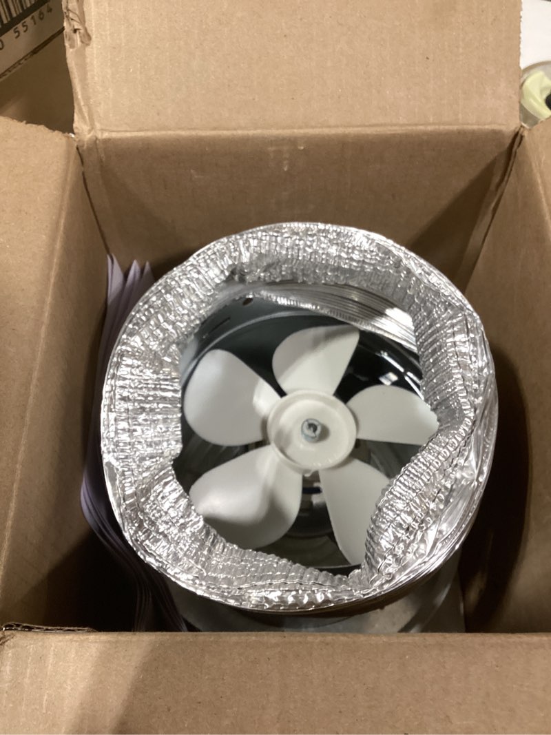 Condition photo showing Good Condition for similiar productquini 512m 6-inch through wall exhaust fan, 80 cfm 4.0 sones, bathroom wall exhaust fan, kitchen ventilation fan, 6-inch diameter vent, retractable duct