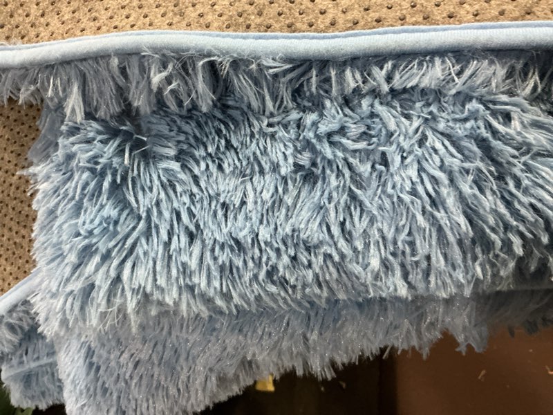 Condition photo showing As Is for OLANLY Area Rugs for Living Room Bedroom, Machine Washable 4x5.9 ft Soft Fluffy Shaggy Bedside Rug, Indoor Floor Carpet for Kids Girls and Boys, Dorms, Nursery Rooms, Home Decor Aesthetic, Coffee 4x5.9 ft Coffee