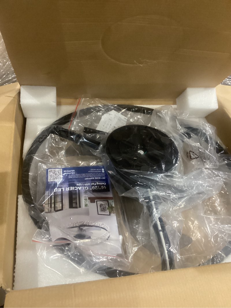 Condition photo showing Good Condition for DLLT Bladeless Ceiling Fan with Light: 20" Modern Low Profile Flush Mount Fandelier with App & Remote Control - Black Dimmable LED Ceiling Fans for Bedroom Kids Room Living Room Black 20 Inch