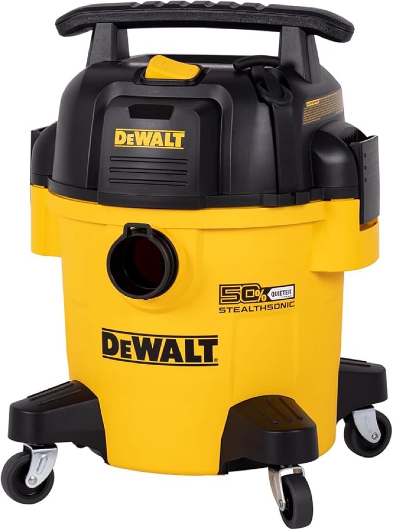 dewalt wet dry shop vac 5 gallon, stealthsonic ultra quiet shop vacuum wet and dry 4 peak hp, powerful suction wet dry vacuum cleaner, portable vacuum for home, garage, workshop, jobsite, dxv05p-qt