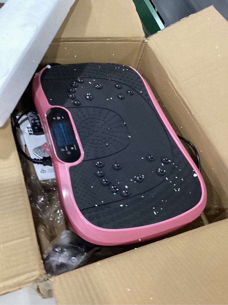 Condition photo showing New/Like New for AXV Vibration Plate Fitness Platform Exercise Machine Vibrating Shaking Full Body Shaker Workout Vibrate Stand Shake Board Sport Gym for Weight Loss Fat Burner for Women Men SLIM-PINK