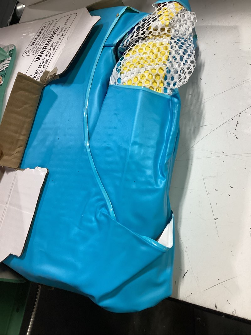 Condition photo showing As Is for jasonwell pool float with canopy - inflatable pool floaties adult lounger floats raft floating chair with cup holders for swimming pool lake water lounge float beach pool party toys for adults