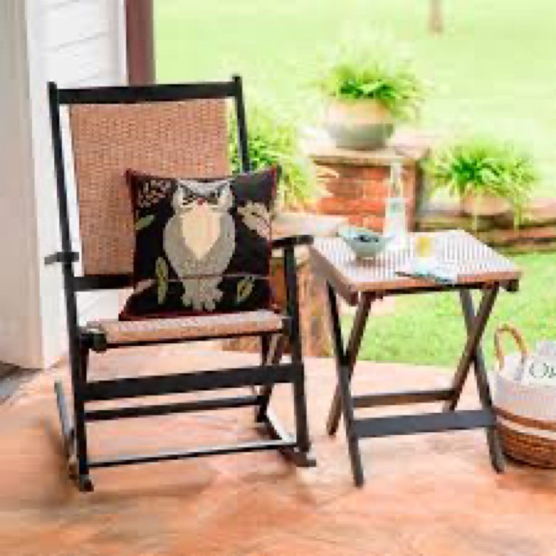 Claytor Folding Eucalyptus Outdoor Rocking Chair