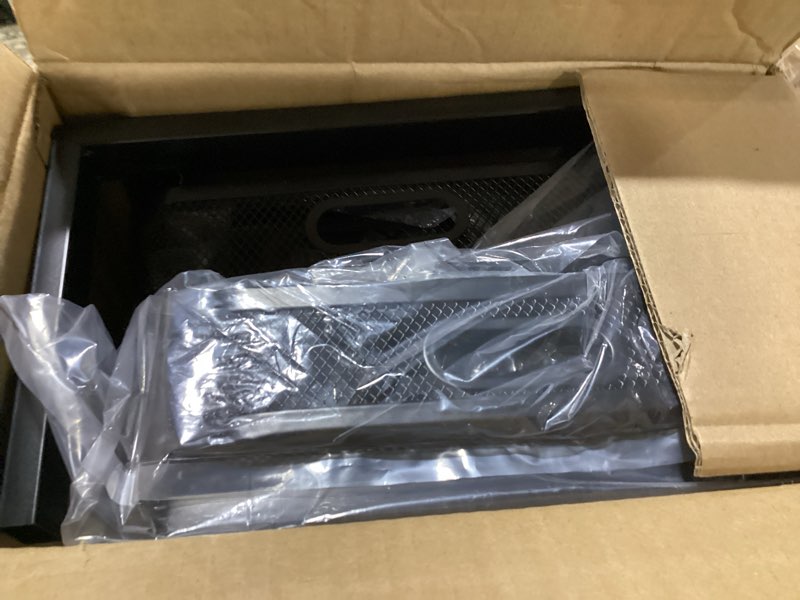 Condition photo showing New/Like New for 2 Pack Under Sink Organizer With Next-Gen Ball-Bearing Slides,2-Tier Precision Mesh Pull Out Cabinet Shelf Storage for Bathroom&Kitchen,Slide Out Drawers Height Adjustable,Rust-resistant Black 2 Pack-15.5"Dx12.4"-16.5"H