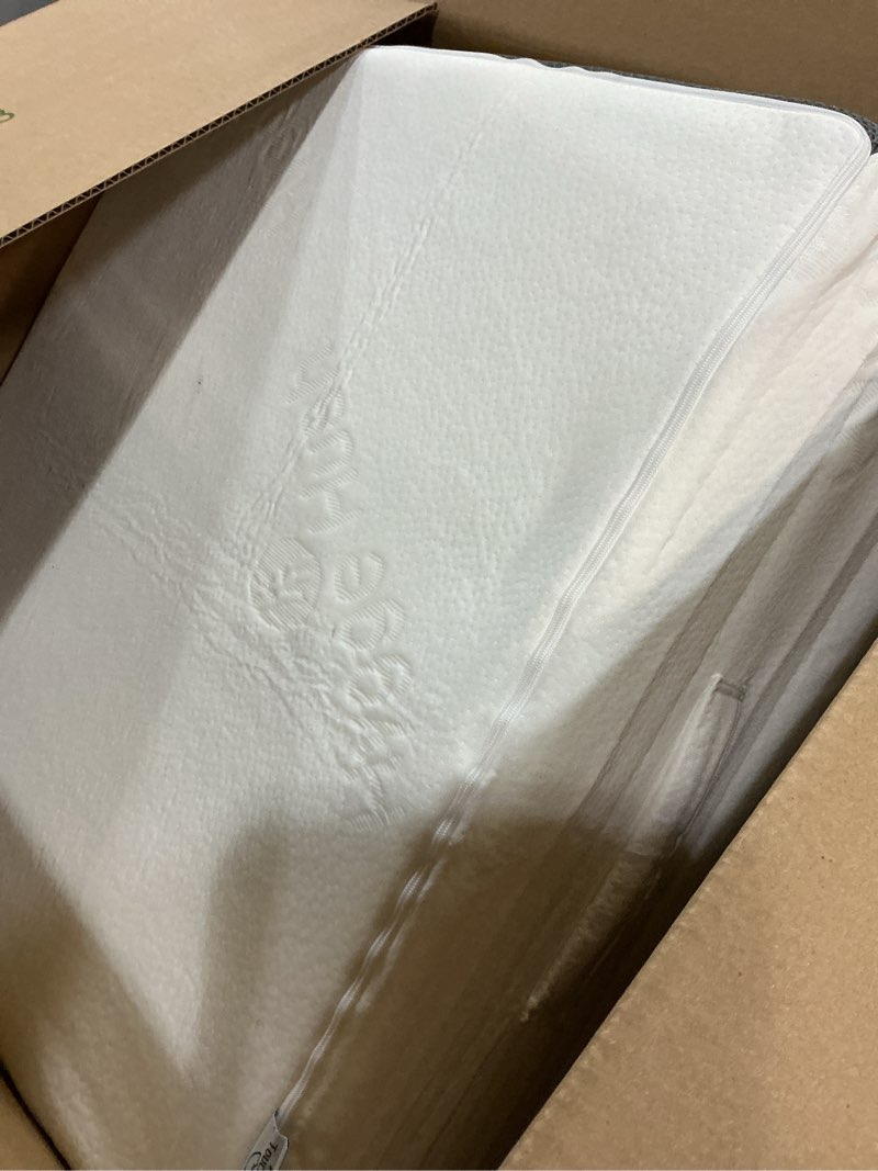 Condition photo showing Good Condition for Bed Wedge Pillow, 10" 24" 24" Triangle Pillow Wedge, Cooling Memory Foam Top, Elevated Support Wedge Pillow for Relieving Acid Reflux, Heartburn, Snoring and GERD White Grey 24*24*10 Inch