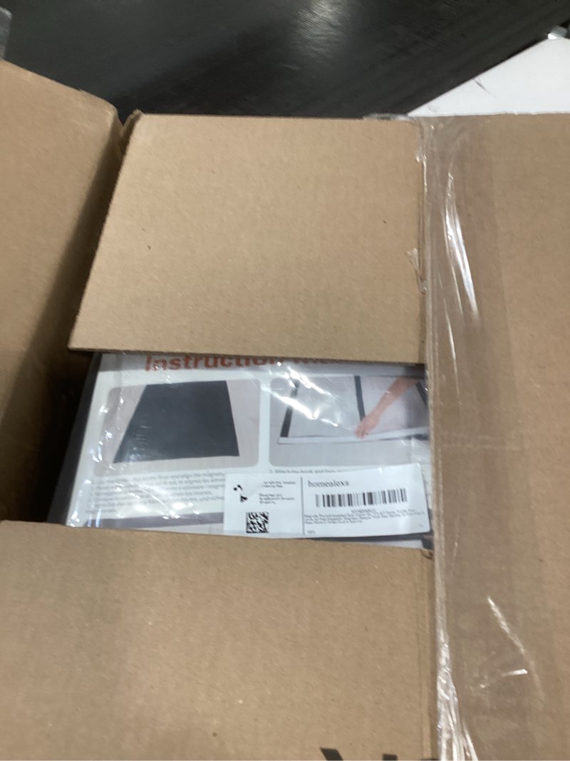 Condition photo showing New/Like New for Magnetic Thermal Insulated Door Curtain for 72"x 80" Doors, Visible Door Cover for Heat Insulation, Magnetic Closure Thick Draft Blocker Blanket for Doorway to Keep Warm in Winter Cool in Summer Fit for Door 72" x 80" Black + Clear