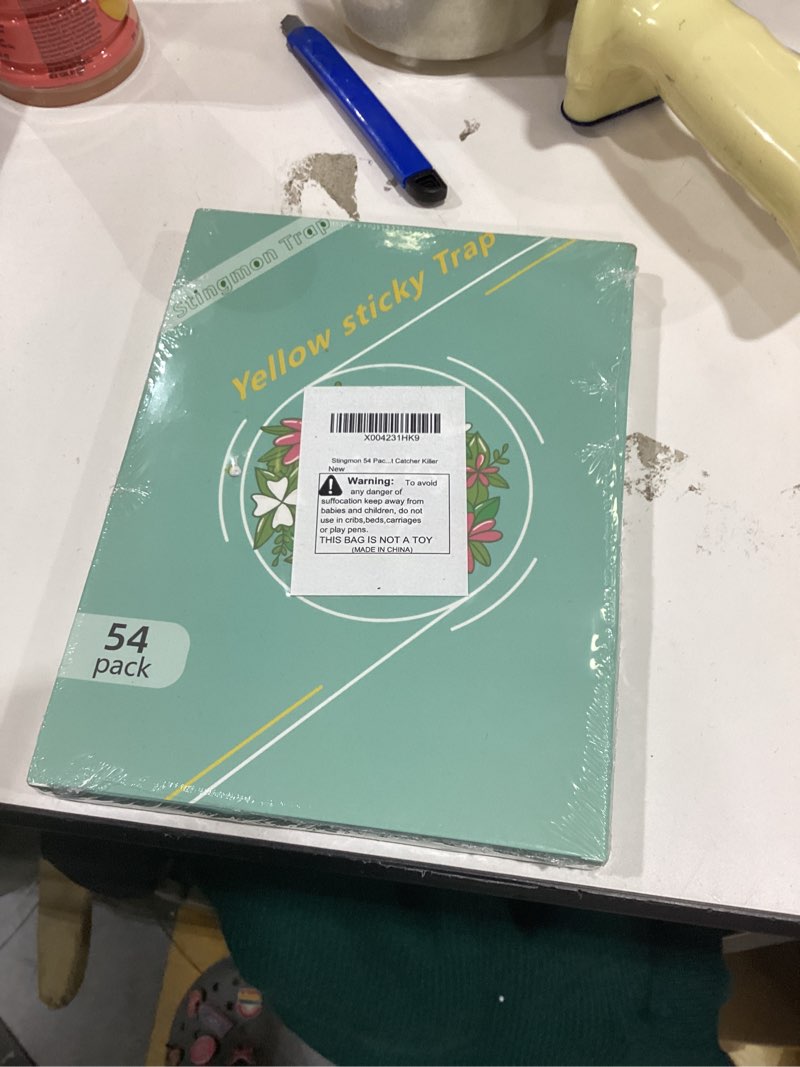 Condition photo showing New/Like New for Stingmon 54 Pack Fruit Fly Trap for Indoor, Gnat Traps for House Indoor, Fungus Gnat Killer Sticky Traps for plants, Mosquitoes, Flying Insects