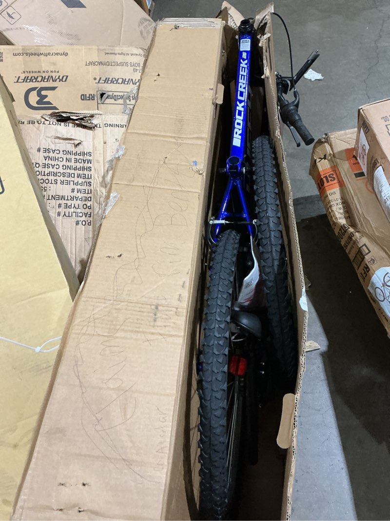 Condition photo showing As Is for huffy 26-inch rock creek men's mountain bike, blue