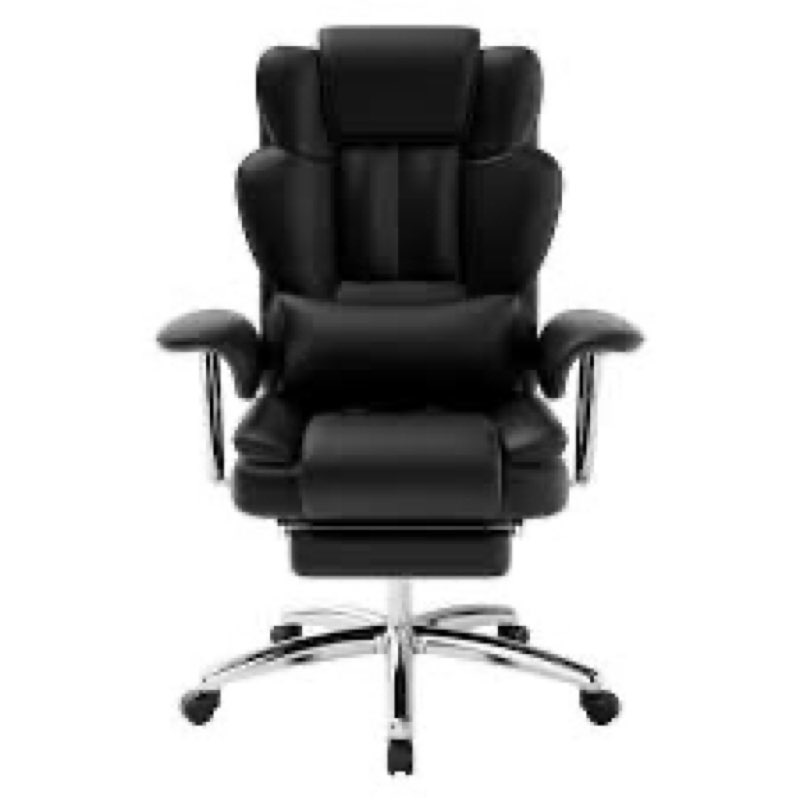 Big & Tall Style Executive High-Back Office Chair with Footrest and Lumbar Support