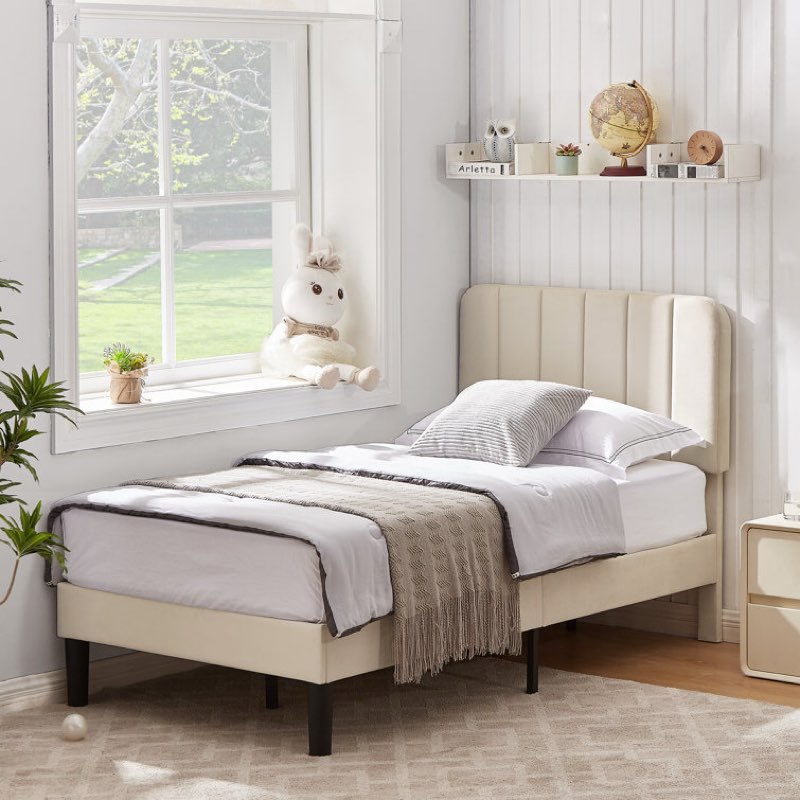 Auxter Upholstered Platform Bed Frame with Adjustable Headboard No Box Spring Needed(size unknown)