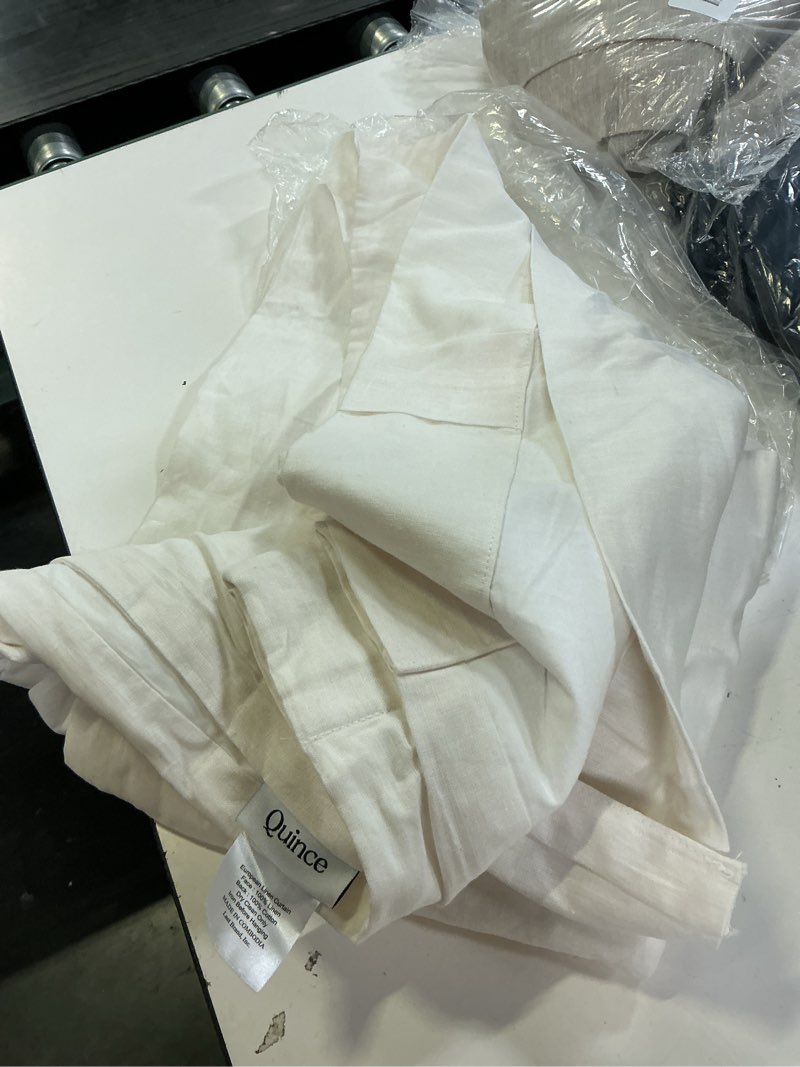 Condition photo showing As Is for european linen curtain, 48x96, cream