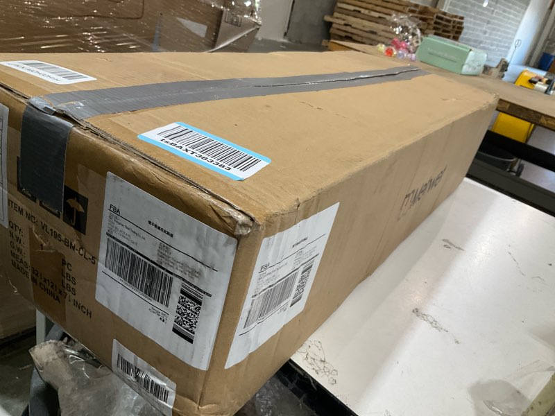 Condition photo showing Good Condition for 5-light brushed nickel bathroom vanity light, clear glass globes | 32" modern bathroom light fixtures over mirror, e26 base, bulbs not included, vl195-bn-cl-5 brushed nickel, clear glass 5-light