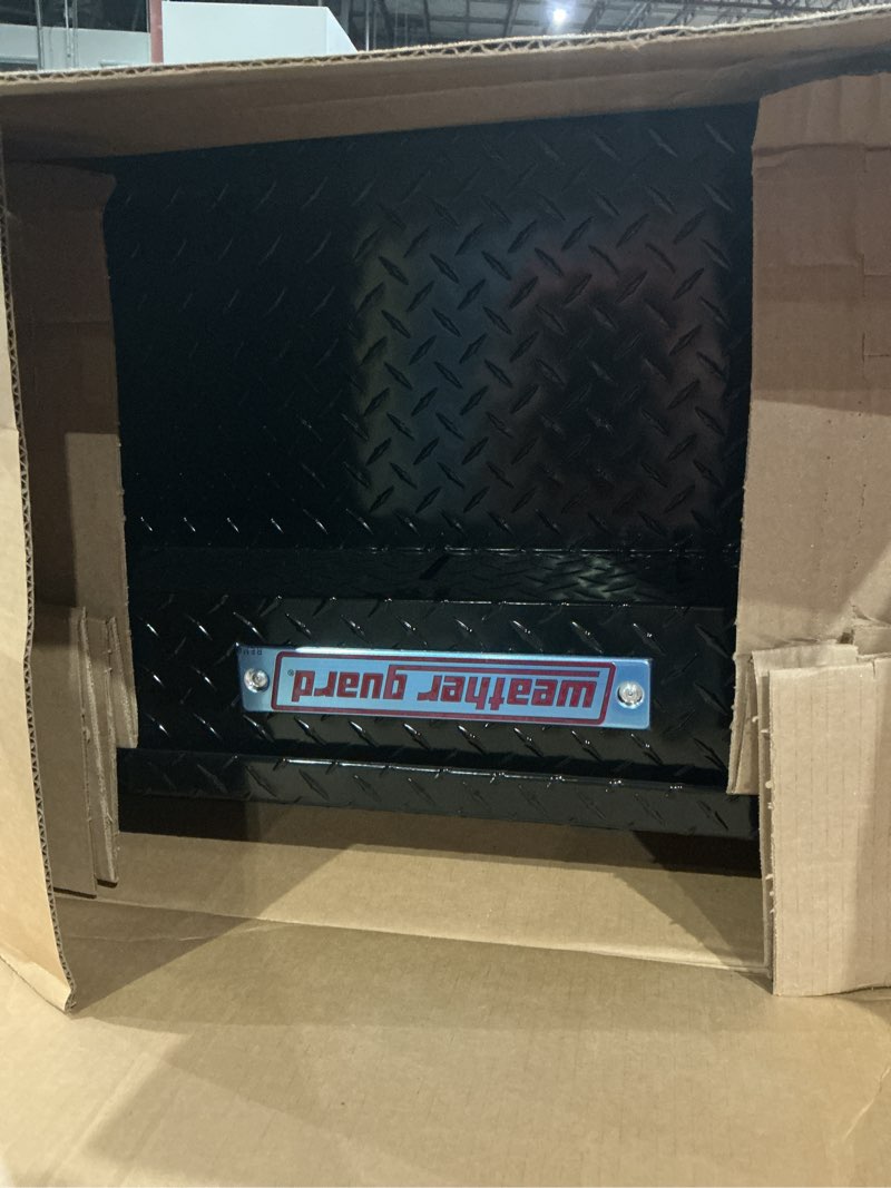 Condition photo showing New/Like New for 72 in. gloss black aluminum full size crossover truck tool box