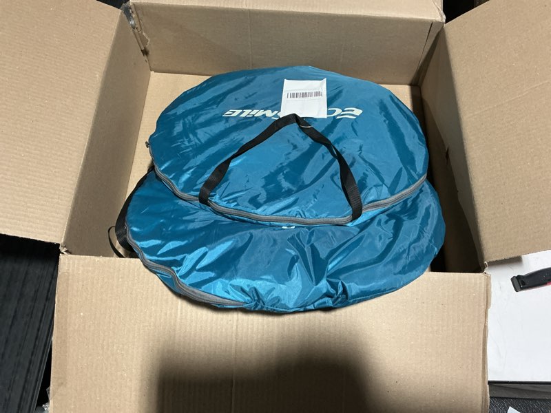 Condition photo showing Good Condition for Pop Up Beach Tent for 4 Person with UPF 50+ Protection?Automatic Easy Setup Waterproof Beach Shade?Lightweight and Portable Beach Tent Sun Shelter - Light Blue White & Blue