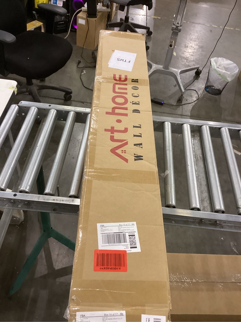 Condition photo showing New/Like New for Arthome Pre-Cut Wall Molding Kit of 3 pcs, Premade Wall Panels for Interior Wall Decor, Ready-to-Assemble, Wainscoting Wall Panel for Living Room Bedroom, Installed with Glue, 3 Frames (Style2)