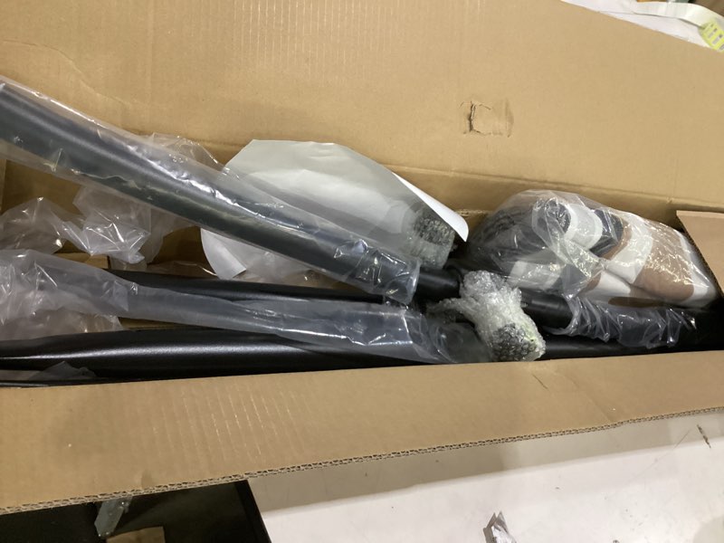 Condition photo showing As Is for hammocks for outside with stand included, double hammock with curved spreader bar, carrying bag, gray stripes dark gray stripes