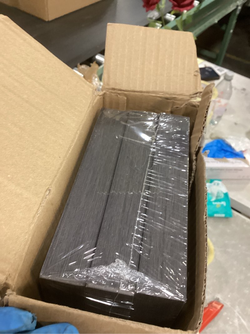 Condition photo showing New/Like New for BAYKA Grey Floating Shelves for Wall, 22.5 inches Wall Mounted Rustic Wood Shelves for Bathroom, Bedroom, Living Room, Floating Shelves for Books/Storage/Decor (Set of 3) E. Grey - Industrial Edge Style 22.5inches