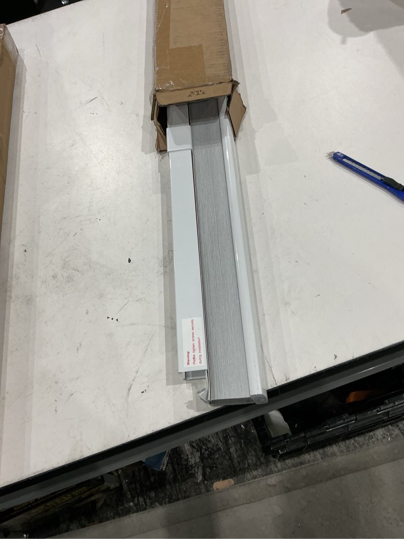 Condition photo showing As Is for lazblinds cordless cellular shades, no tools no drill blackout honeycomb shades pleated blinds for windows, 31'' w x 48'' h, silver white blackout-silver white 31'' w x 48'' h