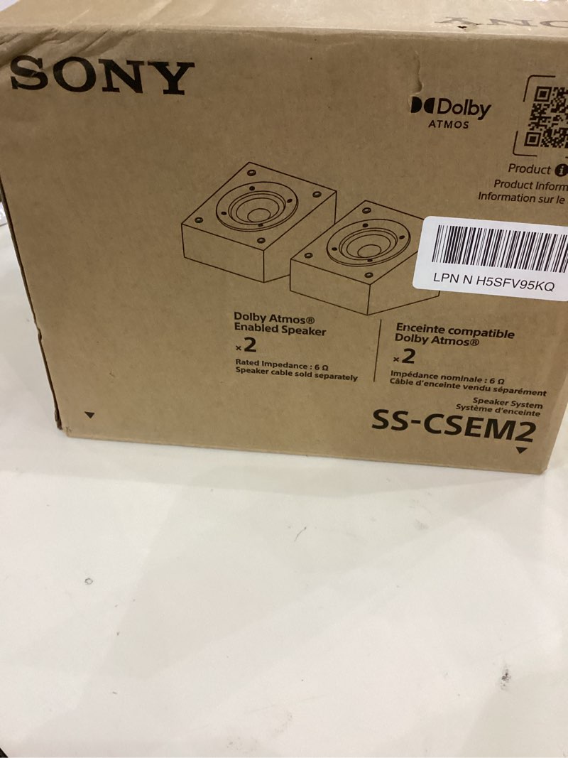 sony cs speakers, ss-csem2 dolby atmos enabled upfiring height speakers (pair), 2025 model