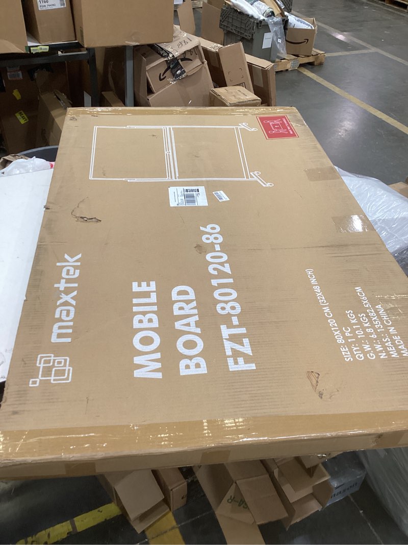 Condition photo showing Good Condition for maxtek rolling white board on wheels 48x32 inch double side magnetic dry erase board with stand, aluminum frame easel mobile standing whiteboard for office, classroom & home silver 48x32