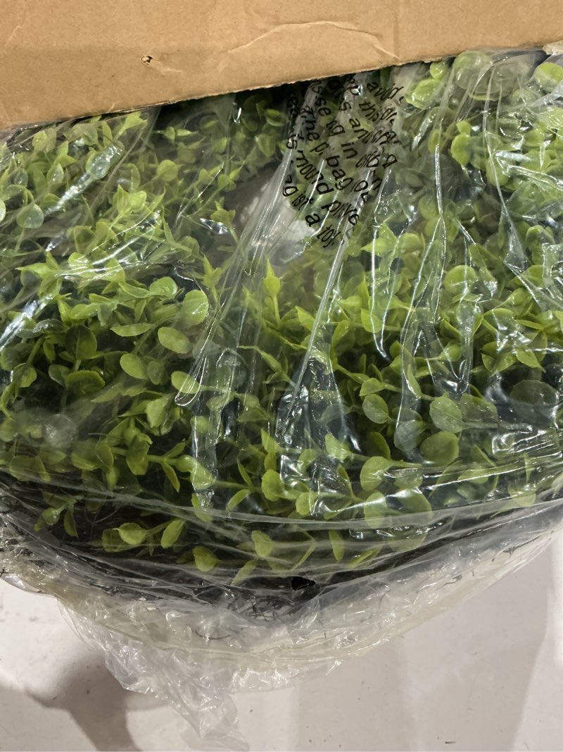 Condition photo showing Good Condition for 28in large boxwoods door wreaths for front door spring summer outside all season green year round artificial greenery wreath for wall window rustic farmhouse home outdoor indoor decorations