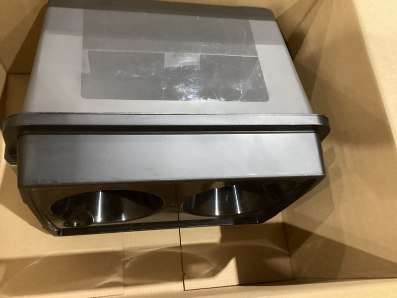 Condition photo showing Good Condition for IRIS USA Elevated Dog Bowls, 15" H Raised Bowl for Large Dogs, Airtight Pet Food Storage Holds Up to 47 Lbs, 2 Removable 64 oz Stainless Steel Bowls, at Home or Camping, Smoke/Black Large - 15"H w/ 2 Bowls Smoke