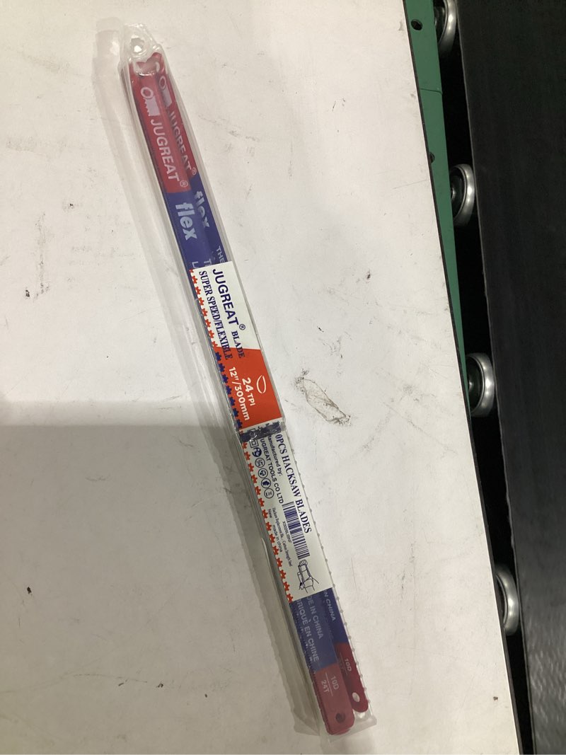 Condition photo showing Good Condition for hacksaw replacement blades (10 pack) high speed 24 tpi - 12" length hack saw blade - carbon strength steel 12" 24t
