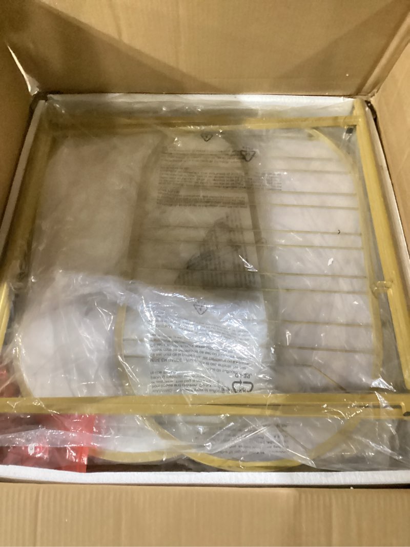 Condition photo showing Good Condition for square gold bar carts with 3 tier storage shelves holder home and rotating wheels for home kitchen, bar, dinning room and living room, easy assembly