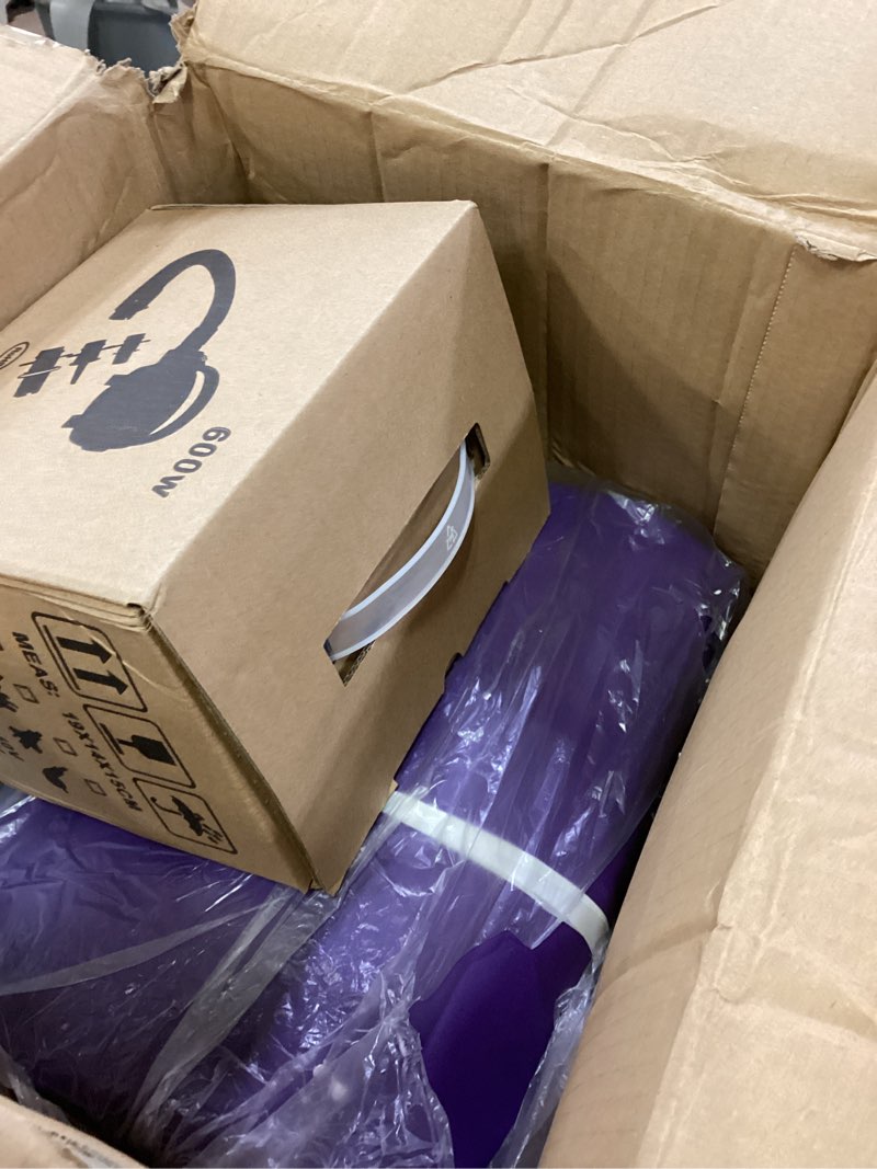 Condition photo showing Good Condition for VOFiTNY Inflatable Gymnastics Air mat Tumbling Track with Air Barrel Octagon Mat with Pump for Home/Gym Black/Purple 4'L x 3'D