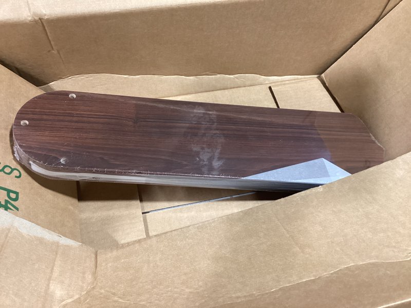 Condition photo showing New/Like New for lineshading 5 pack 20" replacement fan blades for 52" ceiling fan waterproof weatherproof blades replacement for broken substitution replacing indoor summer(wood color) wood color 52 inch