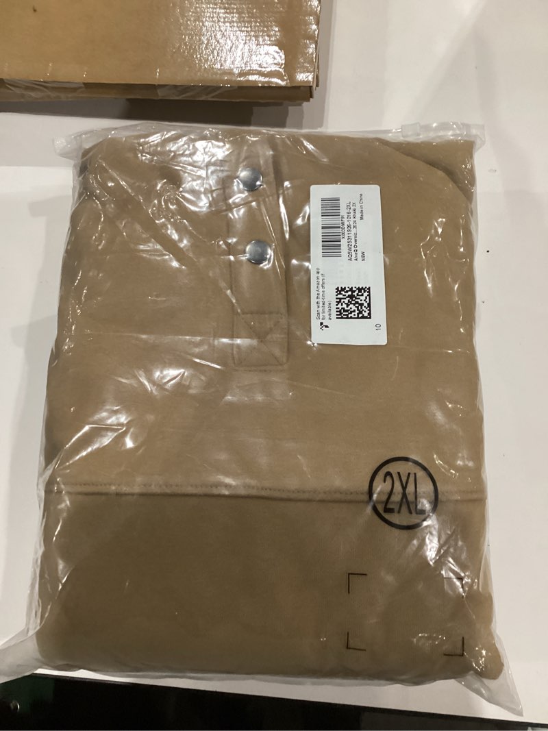 Condition photo showing New/Like New for AlvaQ Womens Oversized Sweatshirts Hoodies Fleece Button Neck Hooded Tops Casual Pullover Tunics Winter Outfits 2025 Dark Khaki XX-Large