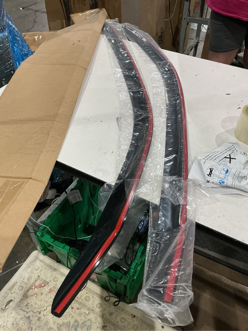 Condition photo showing As Is for incomplete )))) side window wind deflector fit for 2003-2008 pontiac vibe/toyota matrix, 4pcs out-channel tape-on nice rain guards set, dark smoke window visor 94455 2003-2008 vibe/toyota matrix