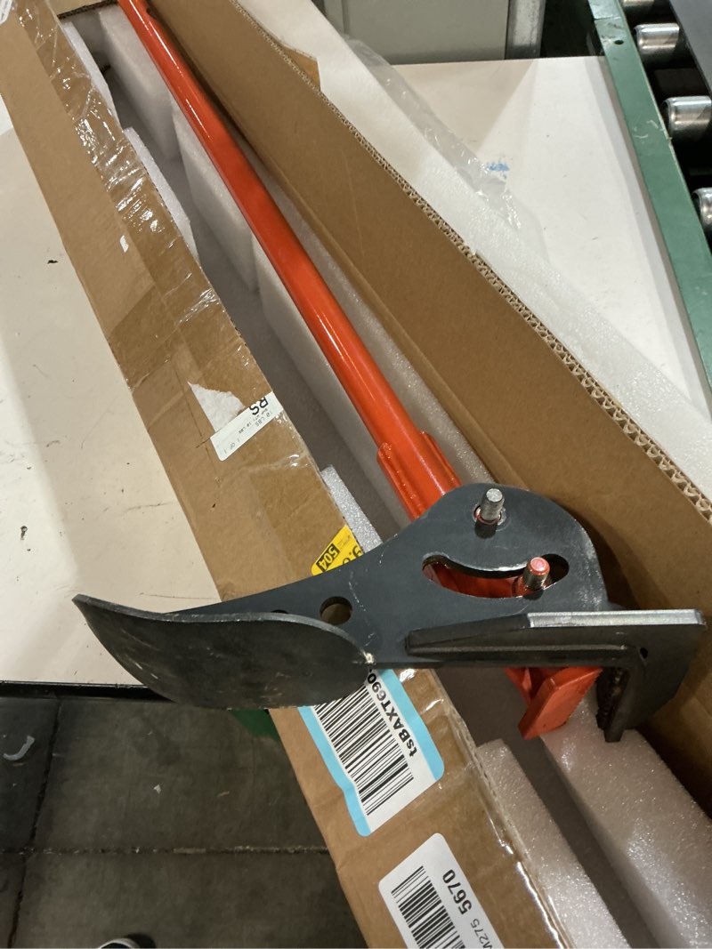 Condition photo showing As Is for heavy-duty tree puller and stump puller tool, 100% high-strength manganese steel uproot tool for sapling & root removal, extracts 1/4" to 1-1/2" woody stems & invasive trees extra large